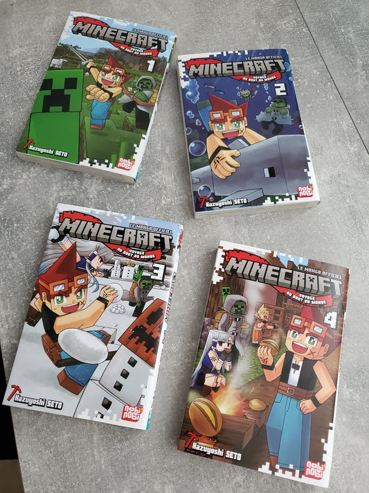 Le manga officiel minecraft lot de 4 livres.